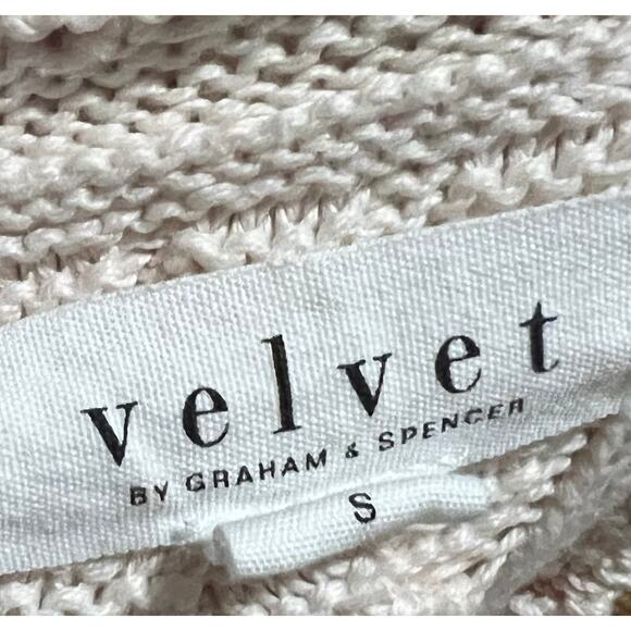 VELVET Graham & Spencer Sweater Dennie Boat Neck Cable Knit Cream Pullover Sz S - Picture 8 of 9